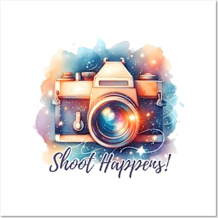 Shoot Happens photography watercolor Posters and Art